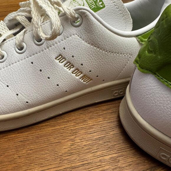 Adidas Stan Smith Yoda Primegreen White Green Sneakers Mens 8.5 Lace-Up - Picture 15 of 16